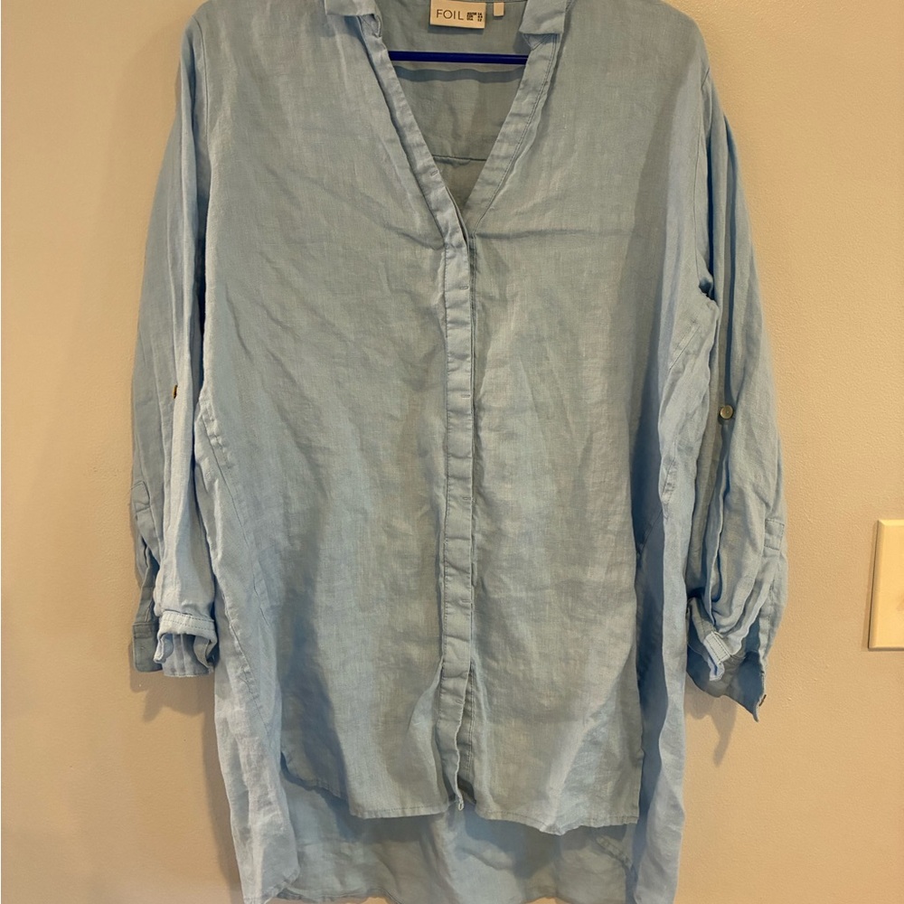 Foil Women's Light Blue Tunic Top